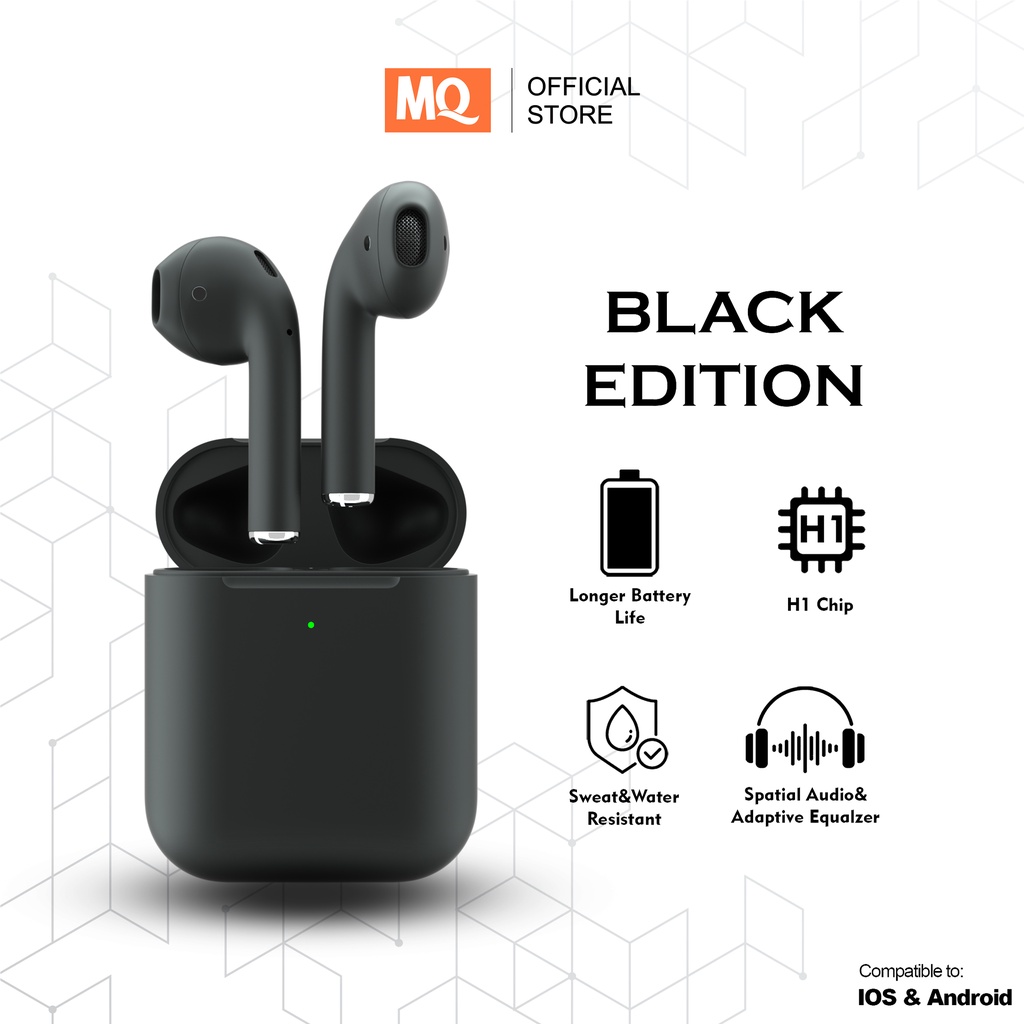 MQ_Pods_Gen2 Black Edition Wireless Charging Case (Highest Version) By MQ Indonesia