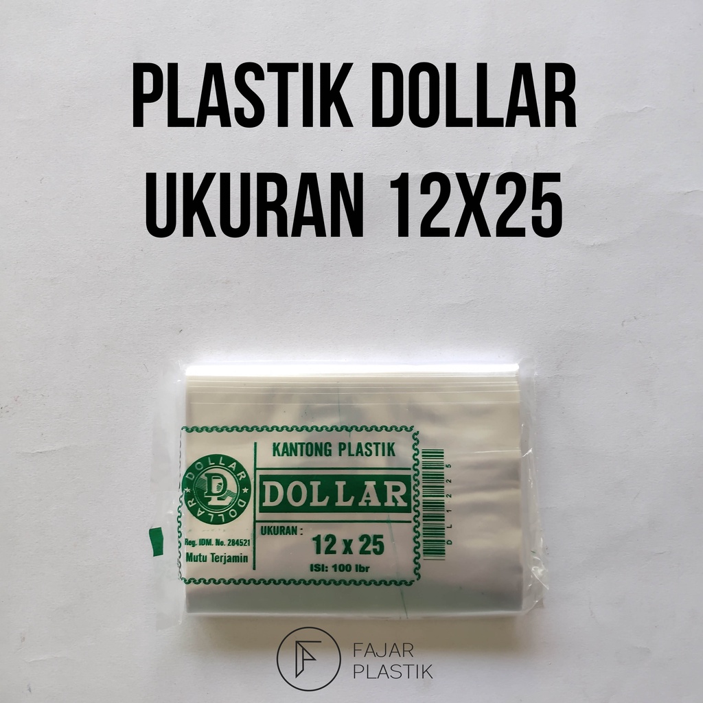 Plastik PP/Kantong Plastik Bening Sedang Merk Dollar Ukuran 12X25 Ketebalan 01