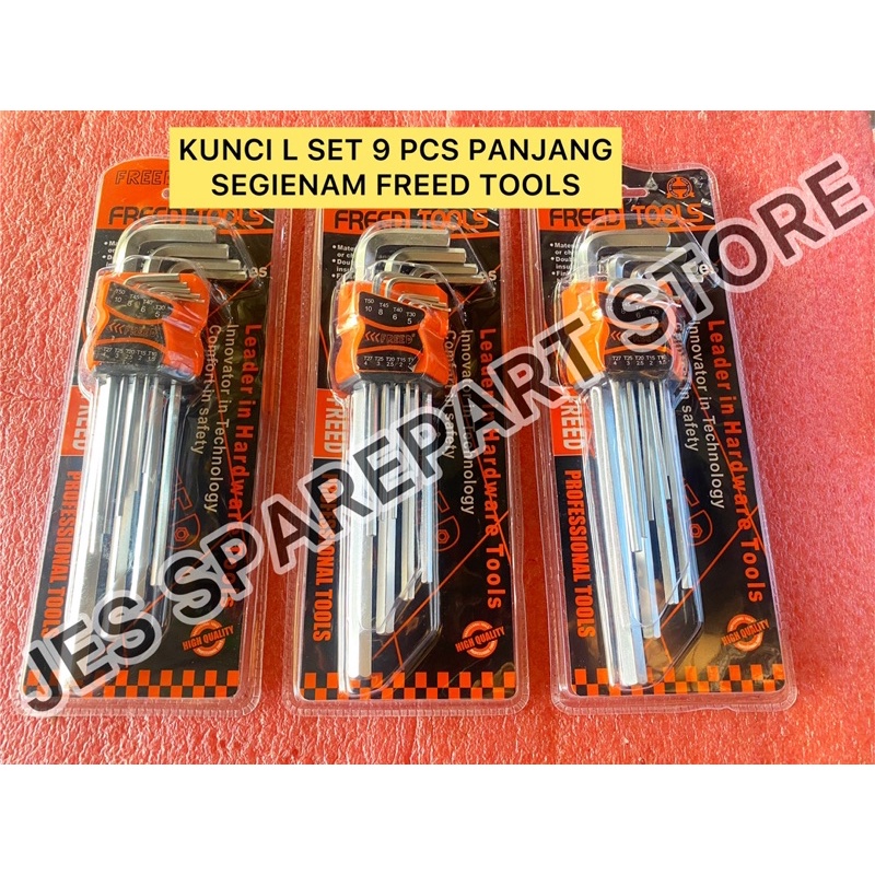 KUNCI L SET 9 PCS PANJANG SEGIENAM FREED TOOLS