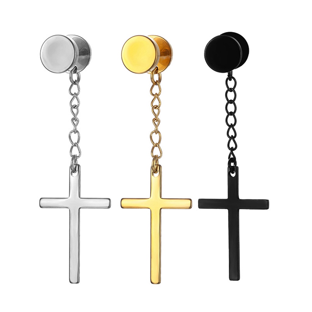 Hu Hu Hu Hu Hu Alat Bantu Pasang Kacamata♡ 1 Pc Anting Menjuntai Bentuk Geometris Electroplated Gaya Hip Hop Untuk Unisex