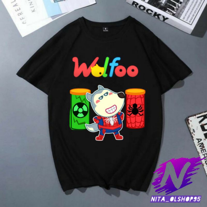 kaos wolfoo baju wolfoo superhero karakter baju anak