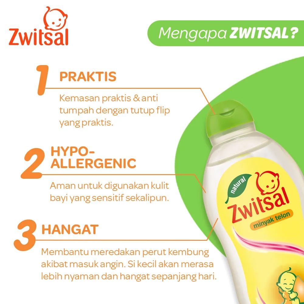 Zwitsal Natural Minyak Telon 100mL Minyak Telon Bayi