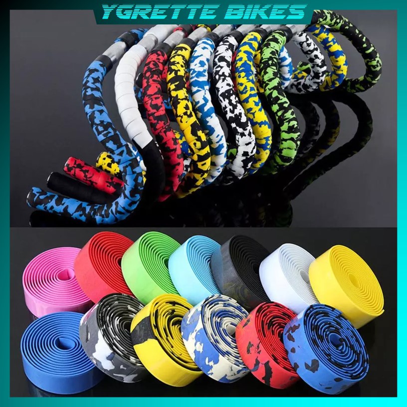 YGRETTE - Handlebar BAR Tape Sepeda 2M x 30MM 2 PCS include cover end cap plus tape solasinya