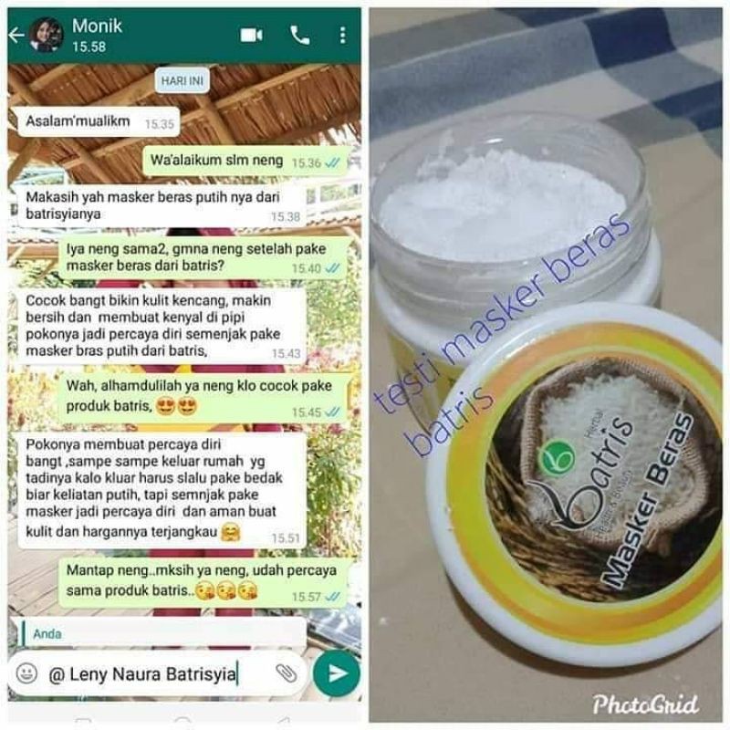 Batrisyia Masker Beras / Masker beras alami