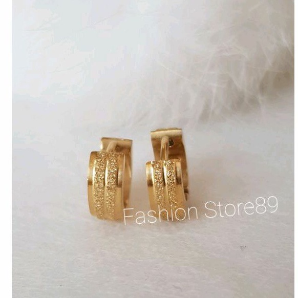 Anting Jepit Pasir Titanium Gold  Antikarat Anting Jepit Tusukan Anak dan dewasa