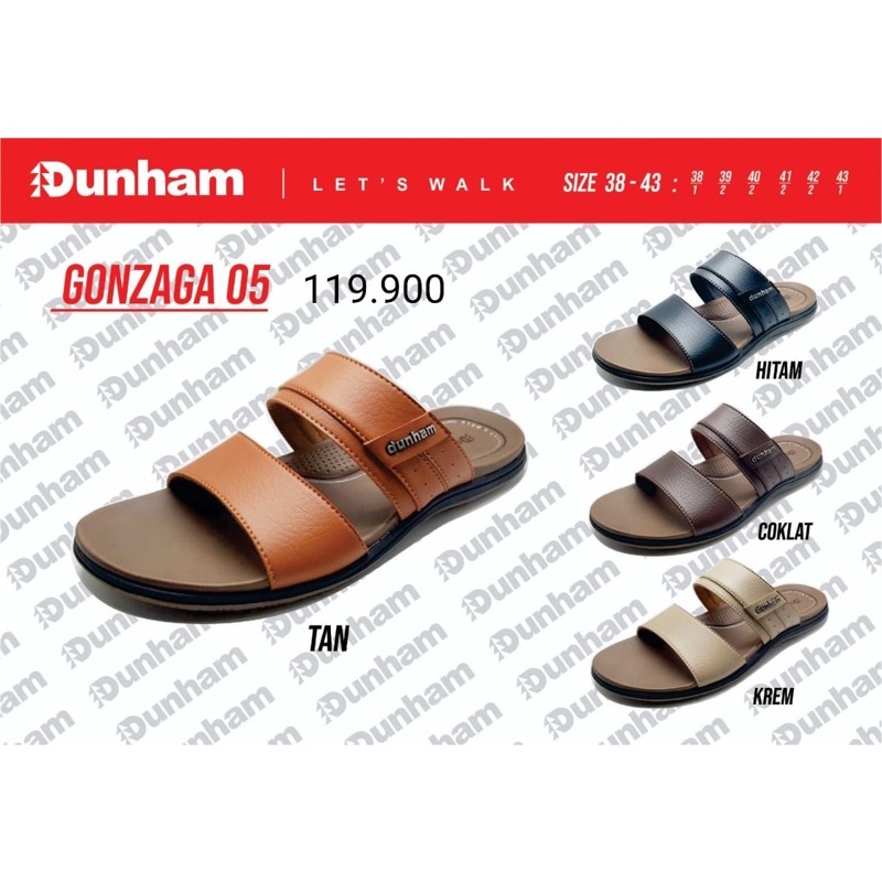 Sandal Kulit Sandal Slop Kalep Pria Dunham Gonzaga Arizona Terbaru