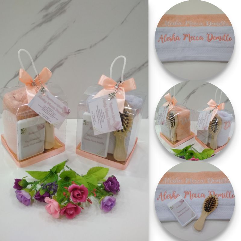 souvenir aqiqah baby/baby one month/syukuran/ultah/handuk bordir/7 bulanan