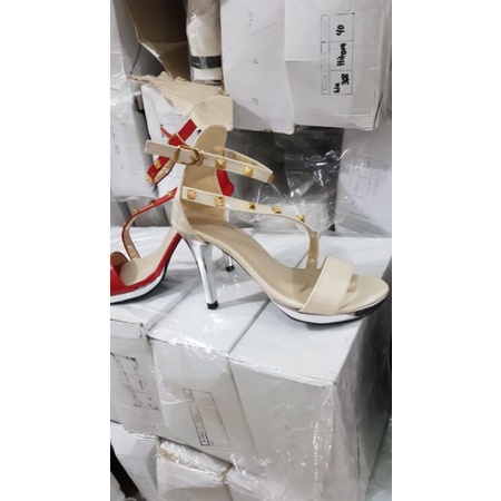 BISA COD !!! SEPATU WANITA HIGH HEELS STUDS SILANG SEPATU HAK TINGGI 9CM