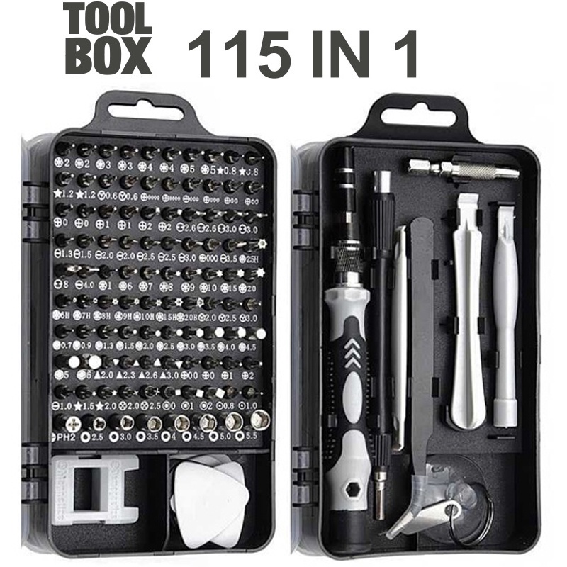 Screwdriver 115 In 1 Obeng Set Obeng Magnetik Set Perbaikan Telepon Phone Laptop Obeng Set Repair Hand Tools