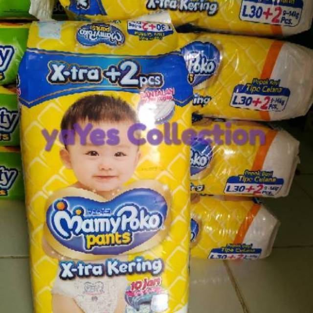 Mamypoko L XL XXL - L30/28 - XL26 - XXL24 popok xtra kering hemat momypoko pempers bayi diapering baby