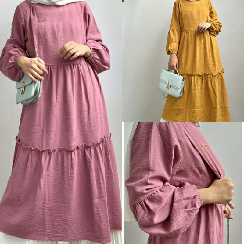 Tunik busui crincle, Midi maxi rayon premium & Tunik Motif Rayon Uniqlo by okedashop