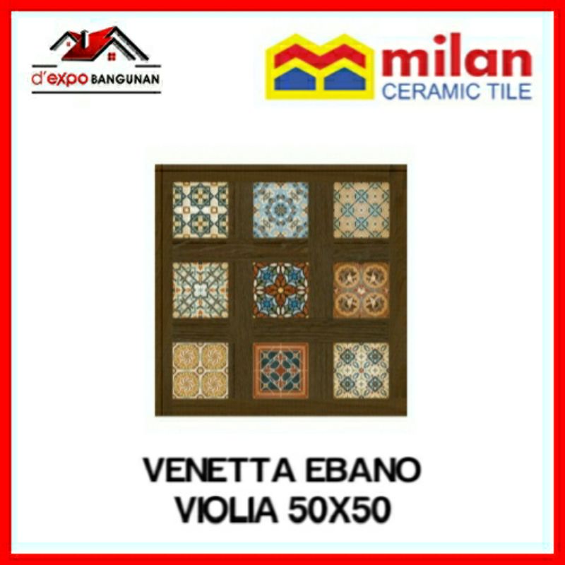 KERAMIK LANTAI MILAN VENETTA EBANO VIOLIA 50X50 KWP