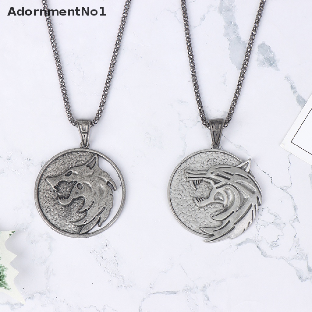 [AdornmentNo1] Top Quality Wizard Wolf Wild Hunt 3 Figure Game Wolf Necklace Men Necklace [new]