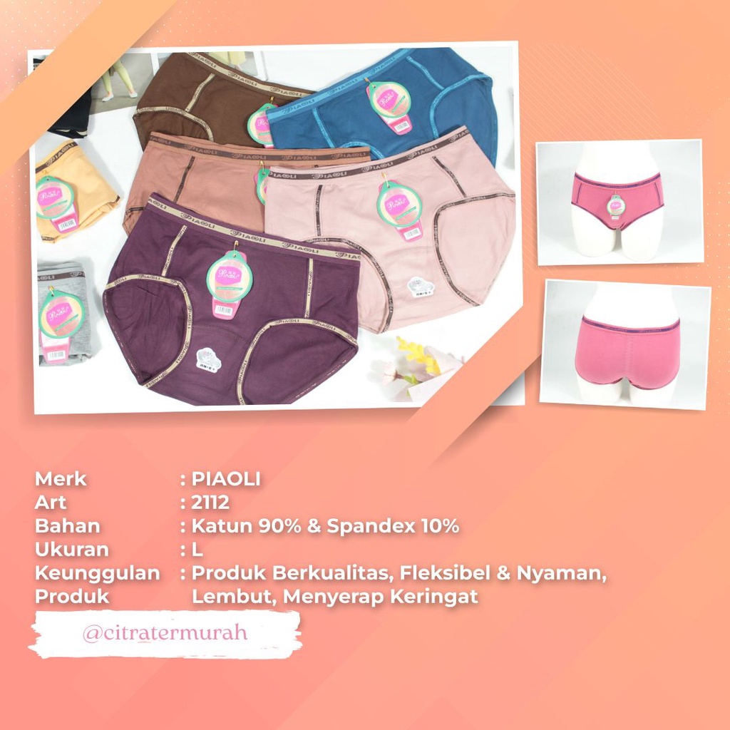 Celana Dalam Wanita Import Piaoli Premium | CD Wanita Celana Dalam Cewek Undies - 1pcs Piaoli art 2112 art 2118