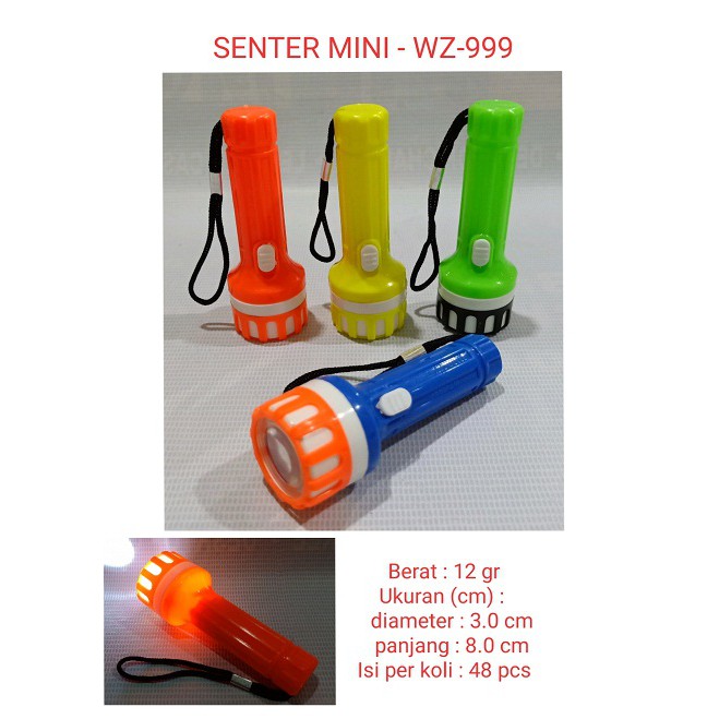 Lampu Senter Mini + Tali Gantungan WZ - 999 Lampu Senter Murah