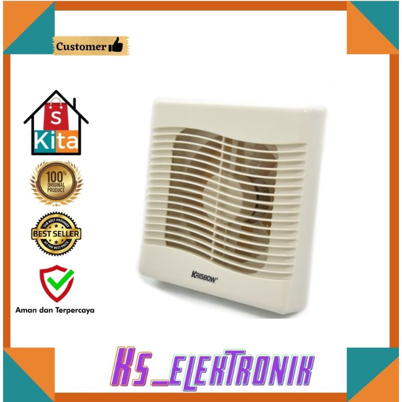 Krisbow Exhaust Fan Dinding 8 inch Kipas sirkulasi udara blower Kipas angin ventilasi