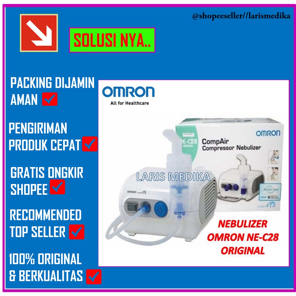 NEBULIZER OMRON NE-C28 ORIGINAL / NEBULIZER OMRON NE C25 ALAT UAP ASMA NEBULIZER / ALAT NEBUL OMRON Omron NE-C28 Compressor Nebulizer Alat Uap Terapi Pernafasan Asma NEC28 NE C28 C 28