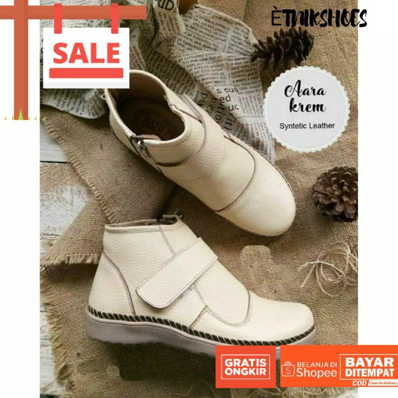 Sepatu Boots Wanita Original Etnikshoes Amelia Boots Kerja