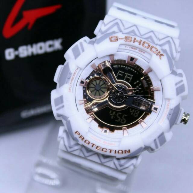 JAM TANGAN PRIA G-SHOCK GA111 WHITE ROSEGOLD MOTIF