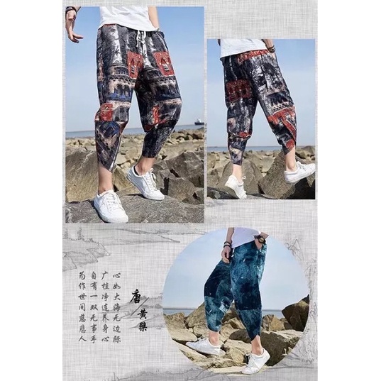 HR15 CELANA HAREM JOGGER LINEN IMPORT 7/8 SIRWAL PRIA JEPANG KOREA ORIGINAL M-5XL