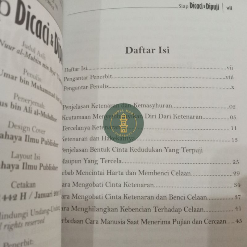 Siap Dicaci Dan Dipuji Terjemah Al-Qabas Habib Umar Bin Hafidz - Cahaya Ilmu