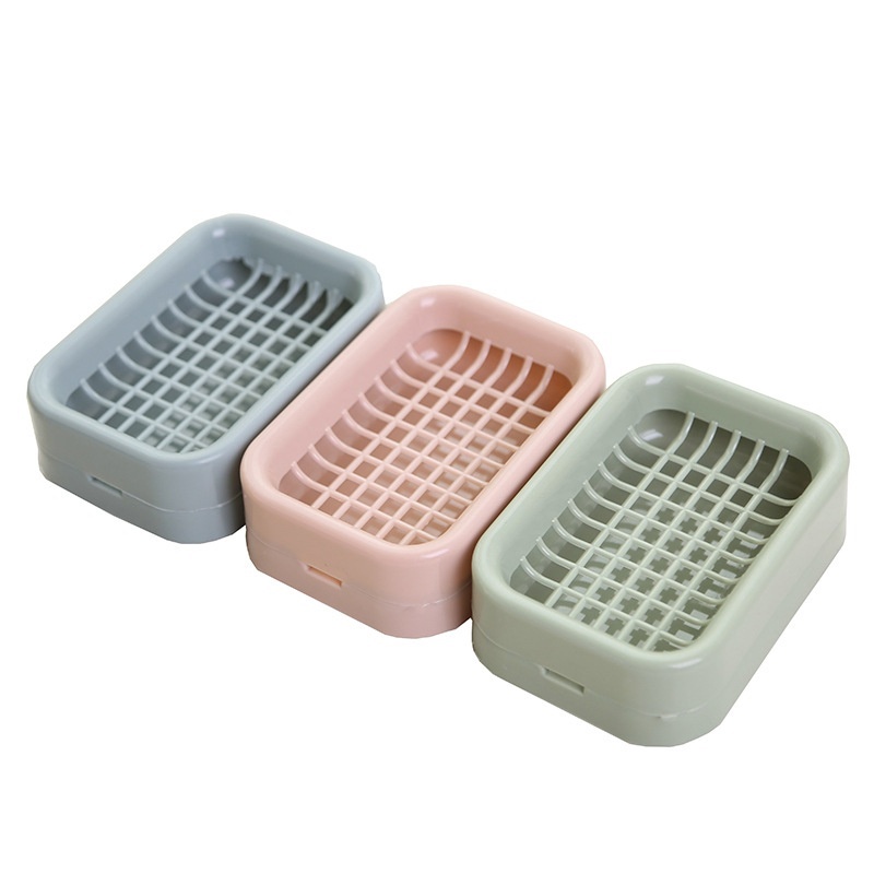 Plastic Double Layer Drain Grid Soap Box for Soap Organizer Bathroom Accessories