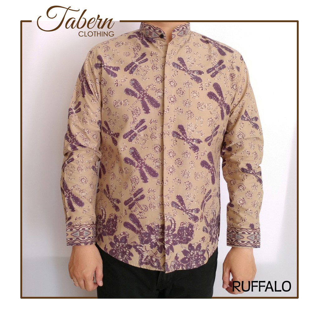 KEMEJA BATIK BATU RADEN LENGAN PANJANG PRIA MODERN / KEMEJA BATIK PESTA / BAJU PESTA - RUFALLO