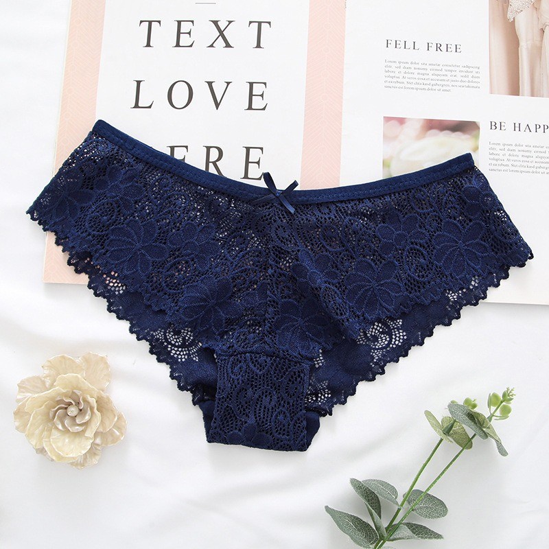 Celana Dalam Wanita MONA TRANSPARANT Pakaian Sexy Panties CD Murah-Navy
