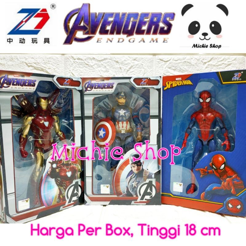 Action Figure Avengers ZD Toys 18 cm Iron Man Marvel Legends Captain America Spider Man