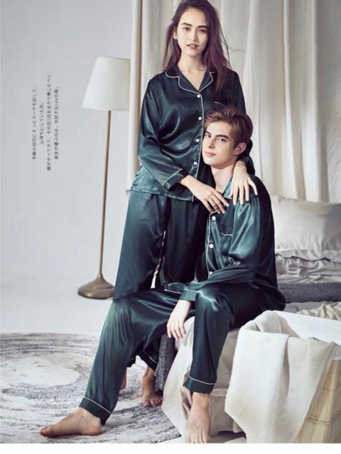 Setelan Piyama Baju Tidur Couple Satin silk/Baju Tidur dewasa pp polos satin premium