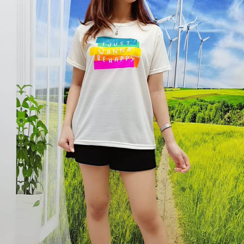 COD T-SHIRT KAOS WANITA OBLONG I JUST ATASAN SANTAI