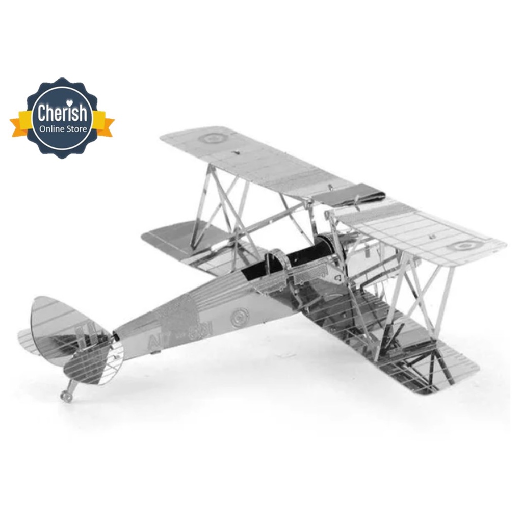 Nano 3D Puzzle TIGER MOTH PLANE | Mainan DIY Metal Puzzle MB-107