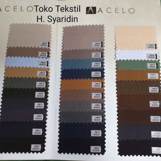 Bahan Celana Merk ACELO / Kain Meteran geser pic utk lihat warna
