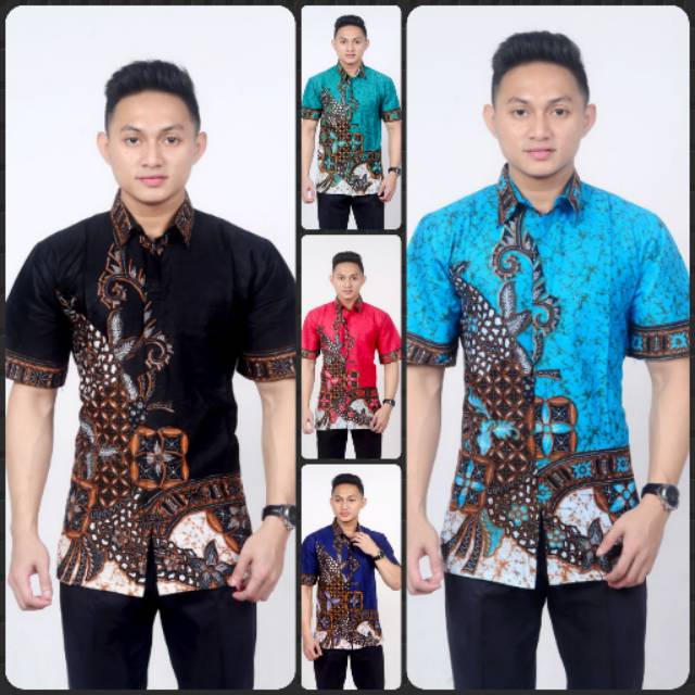 Kemeja Batik Lengan Pendek / Hem / Sragam Kantor / kondangan / baju Pria dewasa /  formal / Kasual