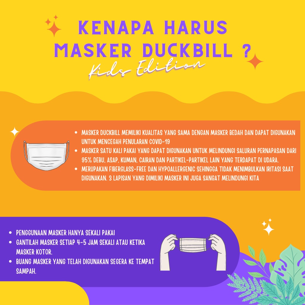 HARGA PROMO!!! MASKER ANAK KIDS DUCKBILL 3PLY 1 BOX 50