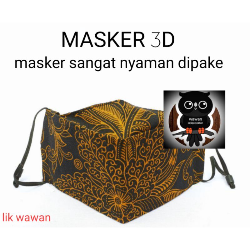 MASKER BATIK, MASKER BATIK DEWASA, MASKER 3D BATIK