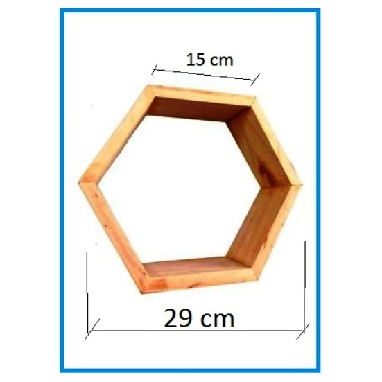 Rak kayu dinding hexagonal / segi enam , satuan