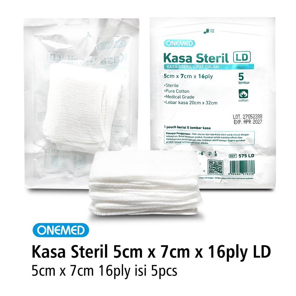 Kasa Steril LD OneMed 5 x 7 Cm 16 Ply 5 Pcs