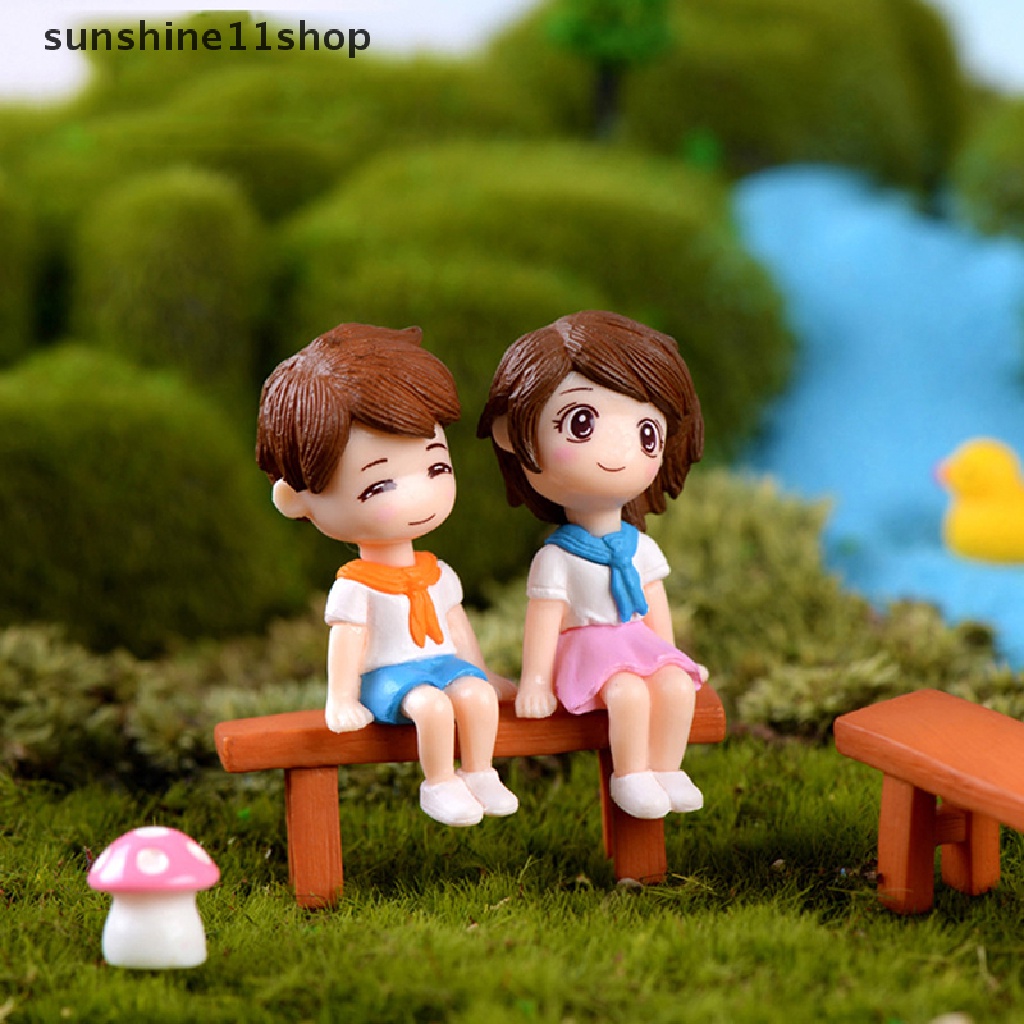 Sho 1 Set Miniatur Pasangan Kekasih DIY Untuk Dekorasi Taman