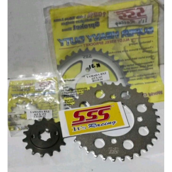 Gear set depan belakang triple sss rx king F1 jupitet 415 - 34T 15T sss