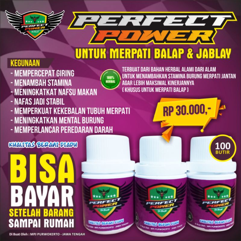 Pil Merpati PERFECT POWER khusus BALAP Jamu Merpati Balap Tinggi Suplemen Merpati Juara Merpati Kolo