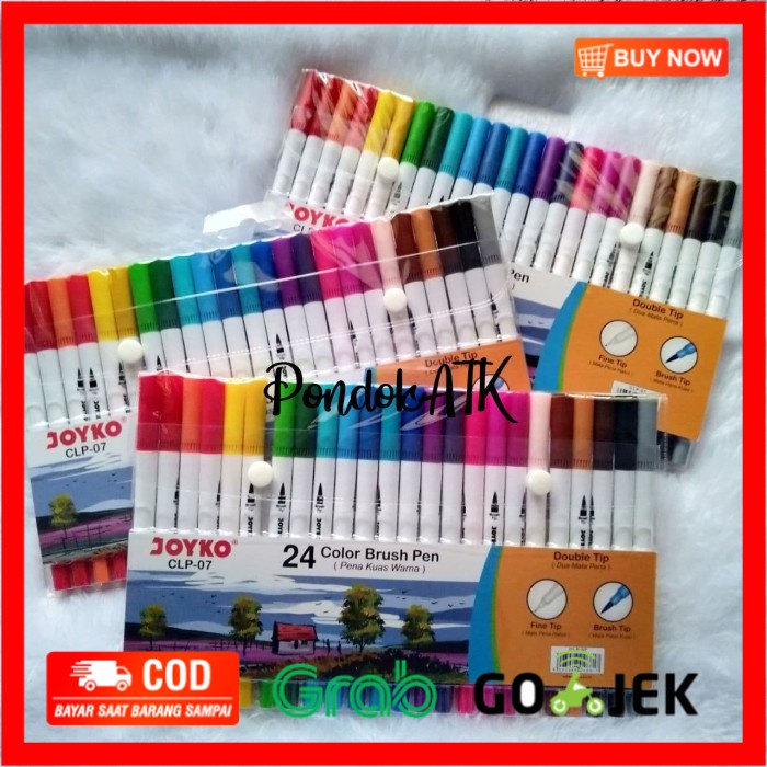 

(BISA COD) Joyko Brush Pen / Brushpen / Pena Kuas 24 warna Joyko