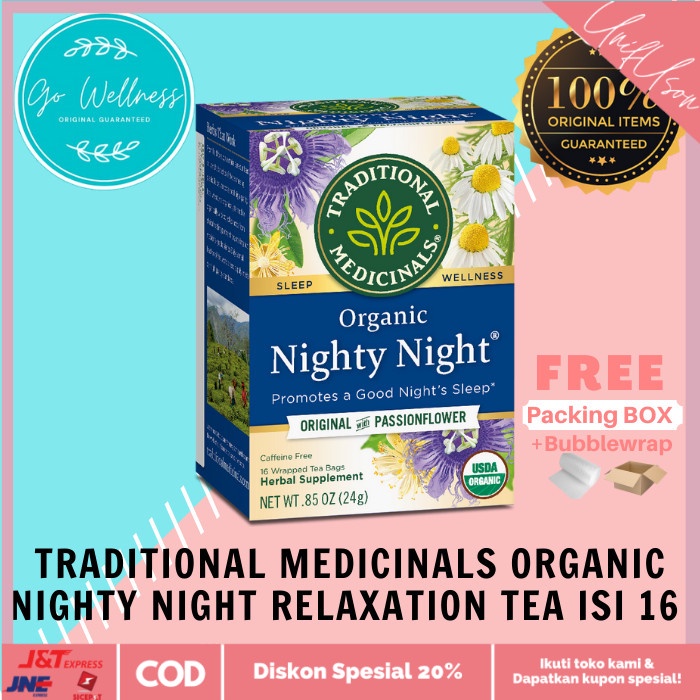 

⭐COD⭐ Traditional Medicinals Organic Nighty Night Relaxation Tea isi 16