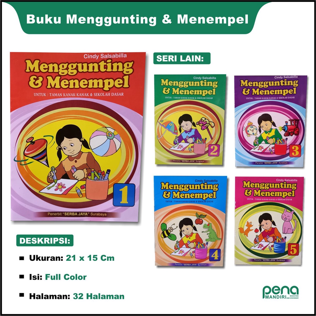 Buku Anak Seni Menggunting Dan Menempel Untuk PAUD TK &amp; SD - Buku TK dan PAUD