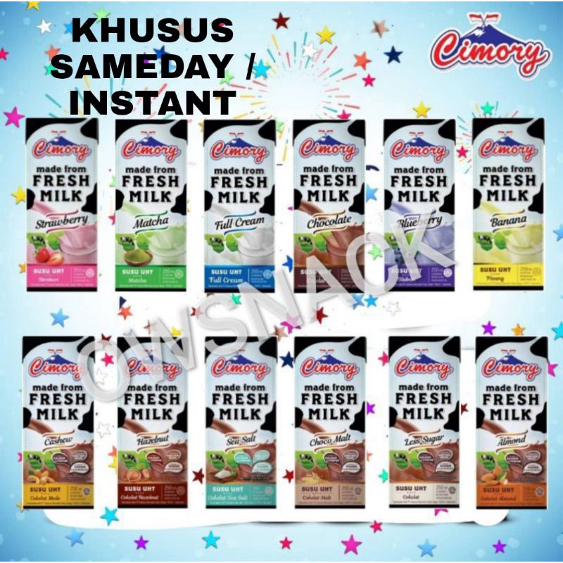 

1 DUS SUSU CIMORY UHT FRESH MILK 250ml / 250 ml 1 KARTON SAMEDAY INSTANT