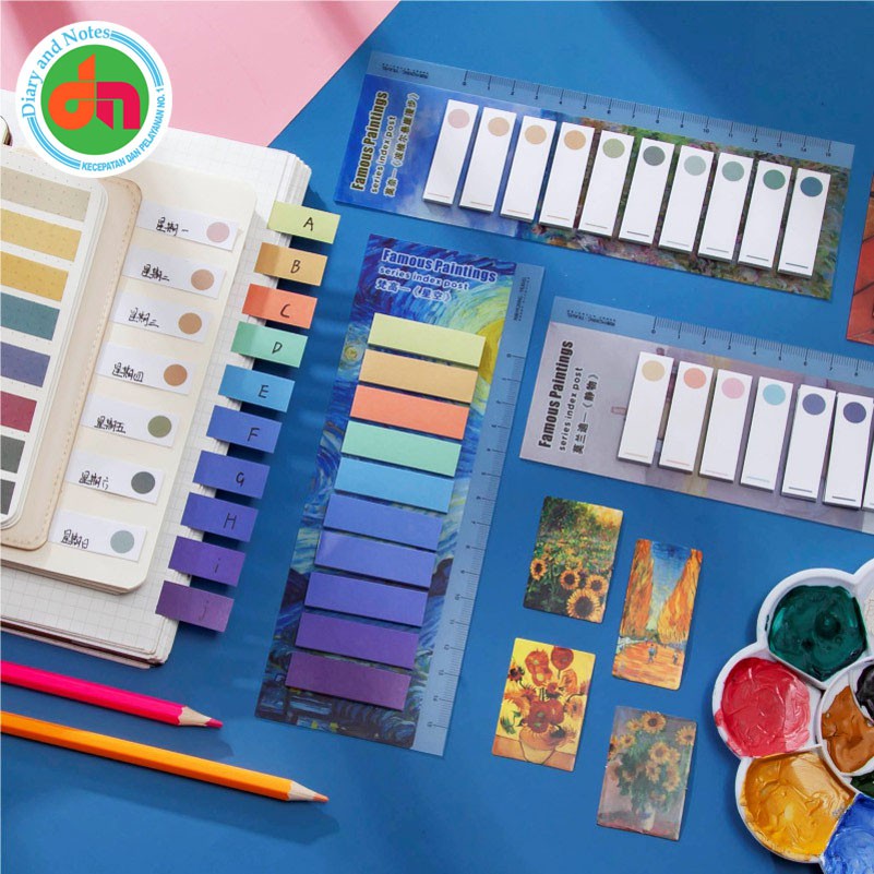 

Stationery Sticky Notes Famous Painting Color Label Sticky Notes
