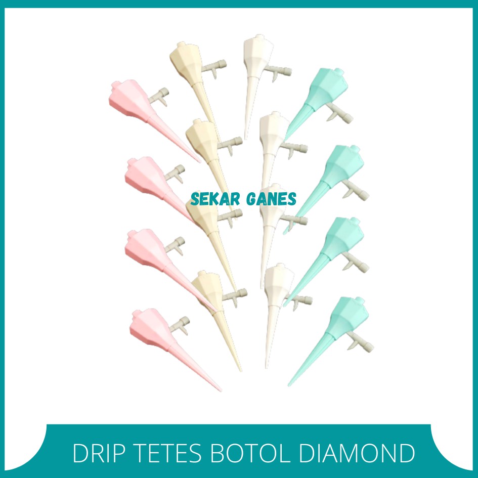 SEKAR LUSINAN 12 Pcs Drip Tetes Diamond Grosir Drip Tetes Air Irigasi Tutup Botol Penyiram Tanaman