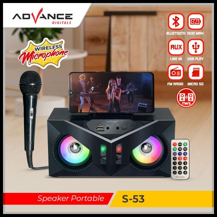 Advance Free Mic Karaoke/Salon Aktif Box Music/Speaker Bluetooth Aktif