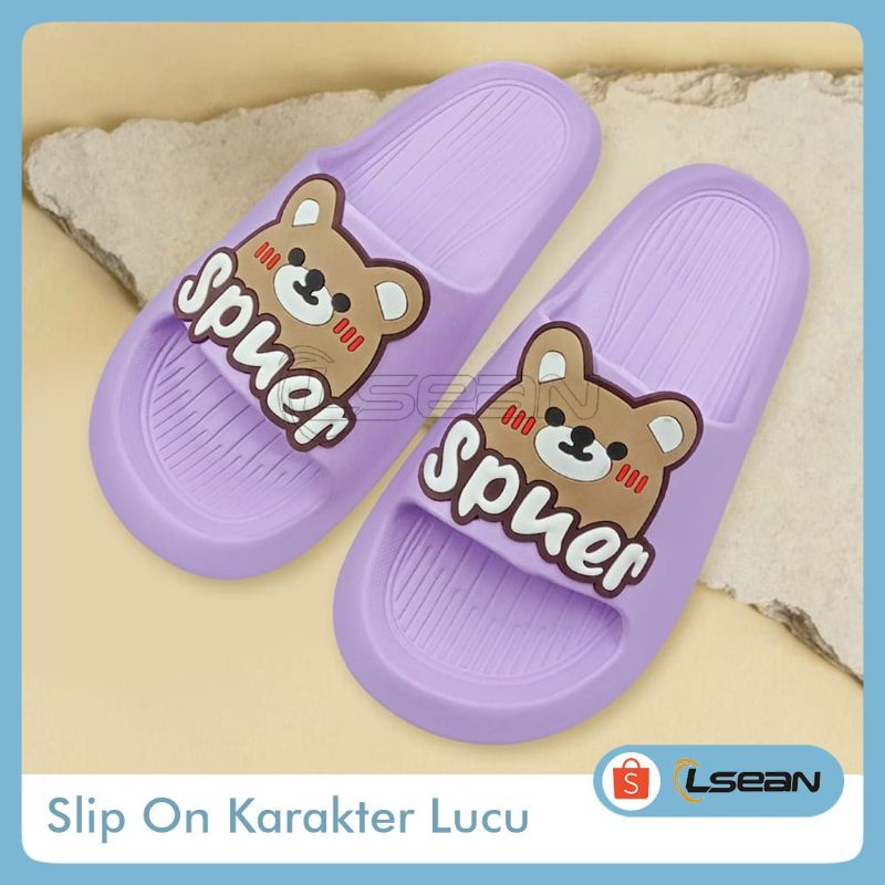 SANDAL SLIP ON KOREA KARAKTER LUCU|SANDAL 533D