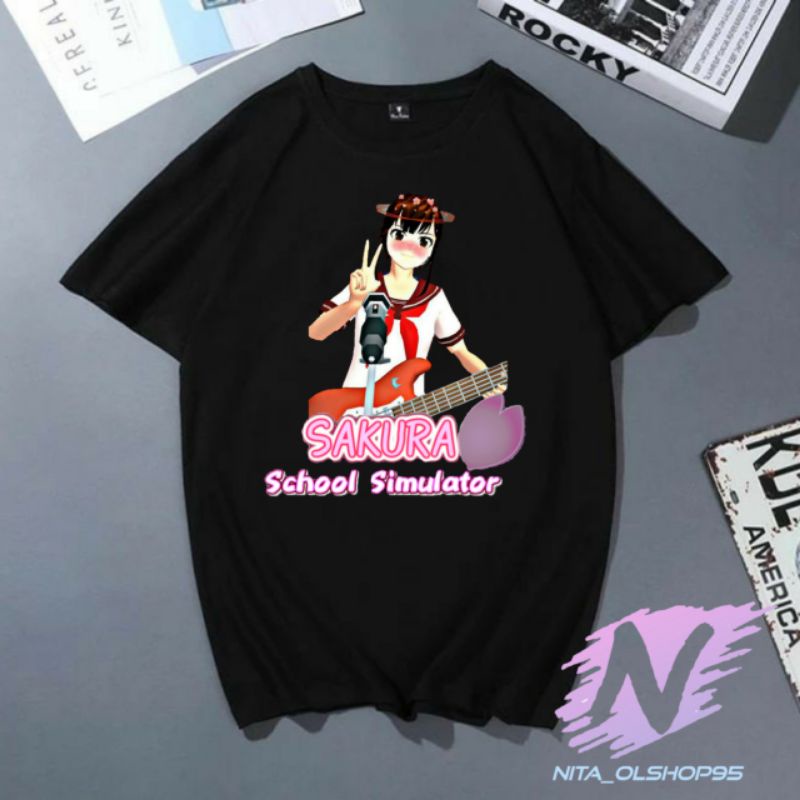 kaos anak sakura school simulator baju sakura school simutalor main gitar